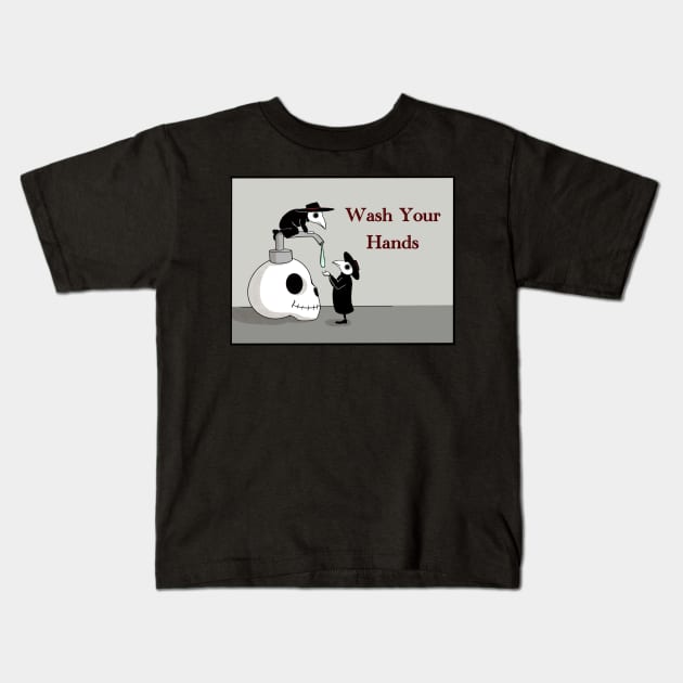 Wash your hands! Kids T-Shirt by Holly_Pierson_Art